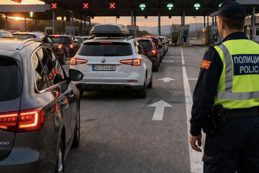 Gužva na granici Makedonija automobili i kontrola