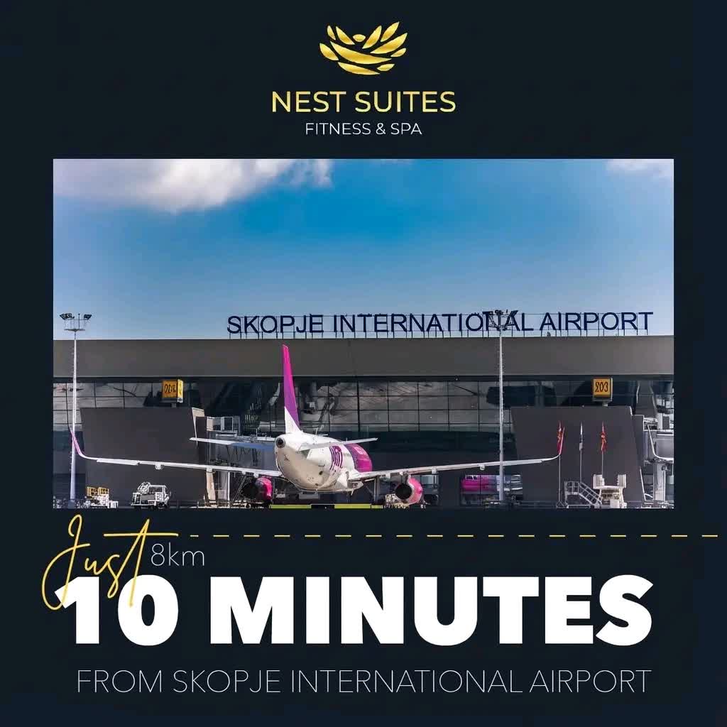 Skoplje International Airport – Nest Suites apartmani udaljeni samo 10 minuta od aerodroma