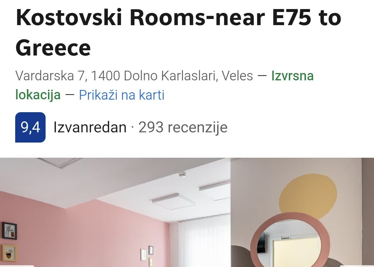 Kostovski Rooms Booking ocena 9,4 i recenzije gostiju